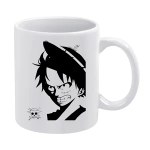 Angry Monkey D Lufffy One Piece straw hat pirates White Mug