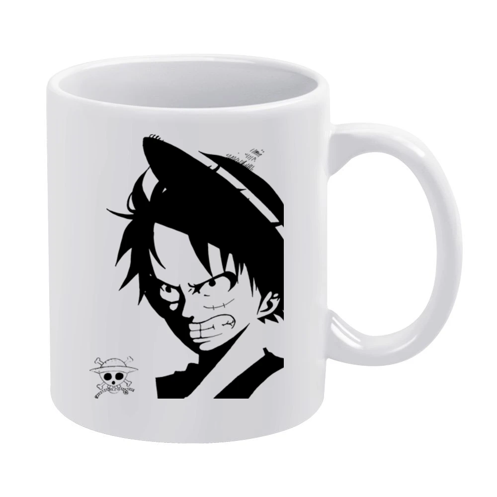Angry Monkey D Lufffy One Piece straw hat pirates White Mug