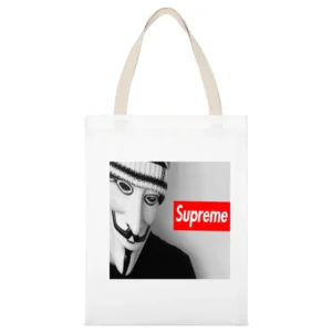 Anonymous Swag Tshirt White Canvas Tote Shopping Bag