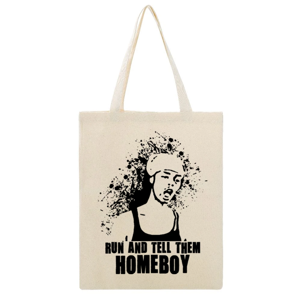 Antoine Dodson Run And Tell Them Homeboy Beige Canvas Tote Shopping Bag