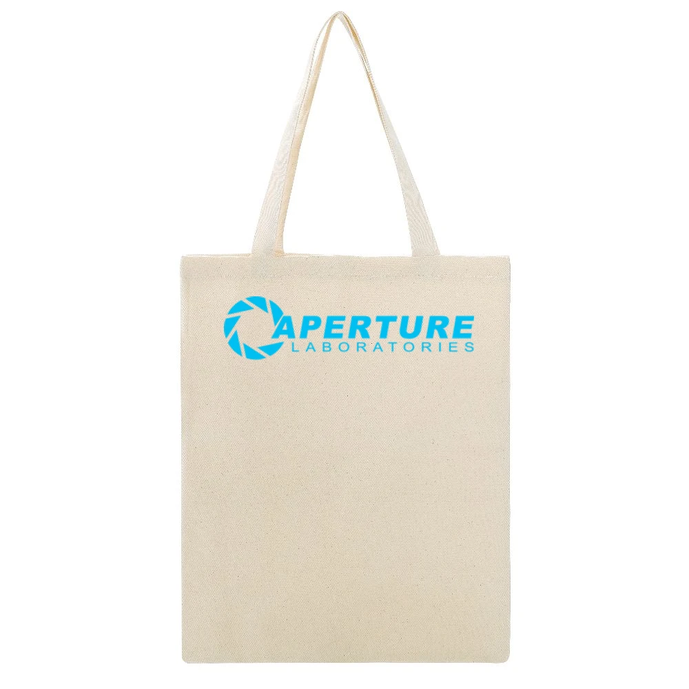 Aperture Laboratories Portal 2 Valve Video Game Nerdy Logo Beige Canvas Tote Shopping Bag