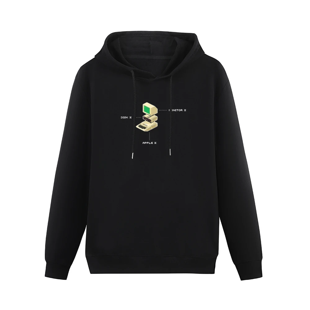 Apple 2 Computer Video Game Retro 80s Men Hoodie Without Pocket