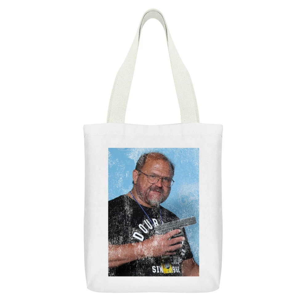 Arn Anderson Glock Wrestling Fan Vintage Style White Canvas Tote Shopping Bag With Interior Pocket