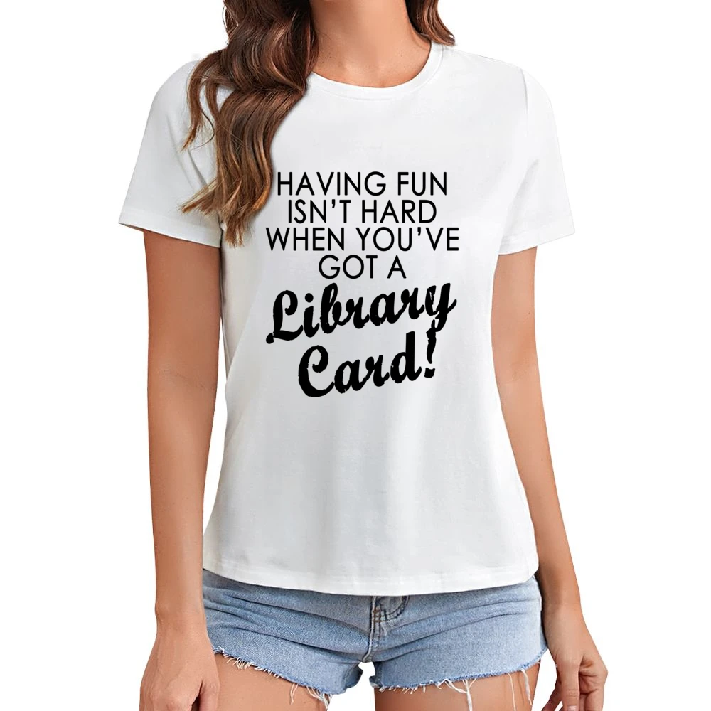 Arthur Library Card Fun Quote Tee Shirt Asian Size Women Ladies T-shirt