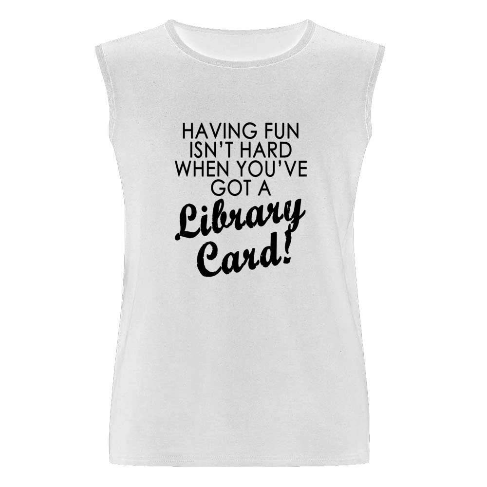 Arthur Library Card Fun Quote Tee Shirt Men Sleeveless T-Shirt