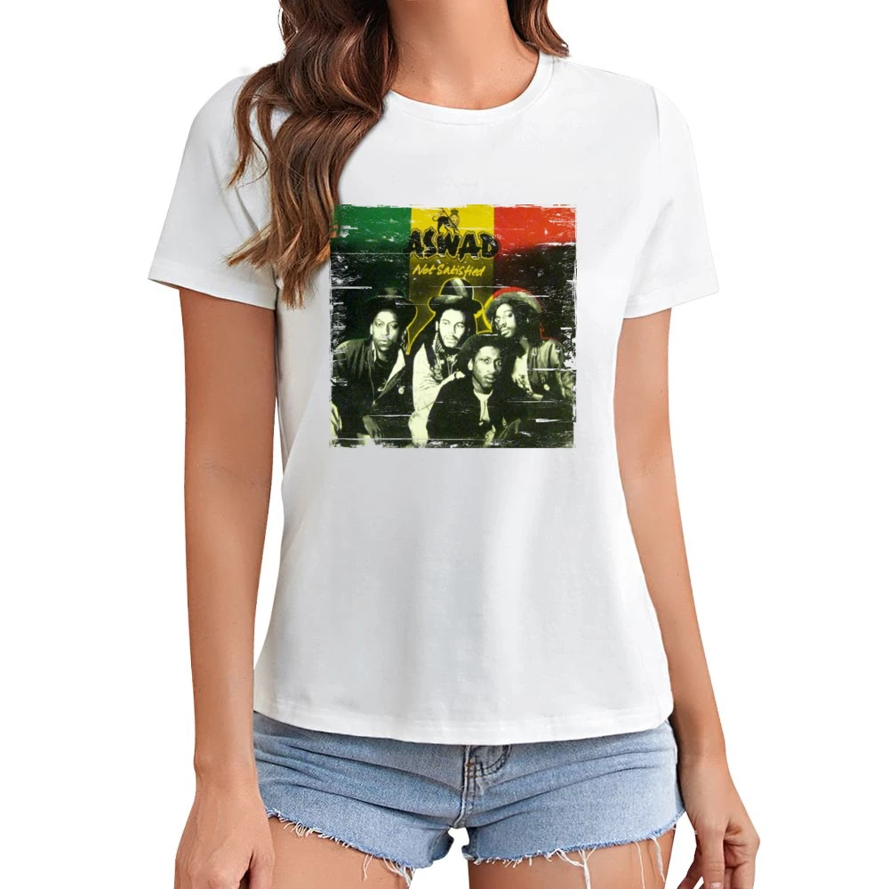 Aswad Not Satisfied Album Cover Distressed Image Asian Size Women Ladies T-shirt