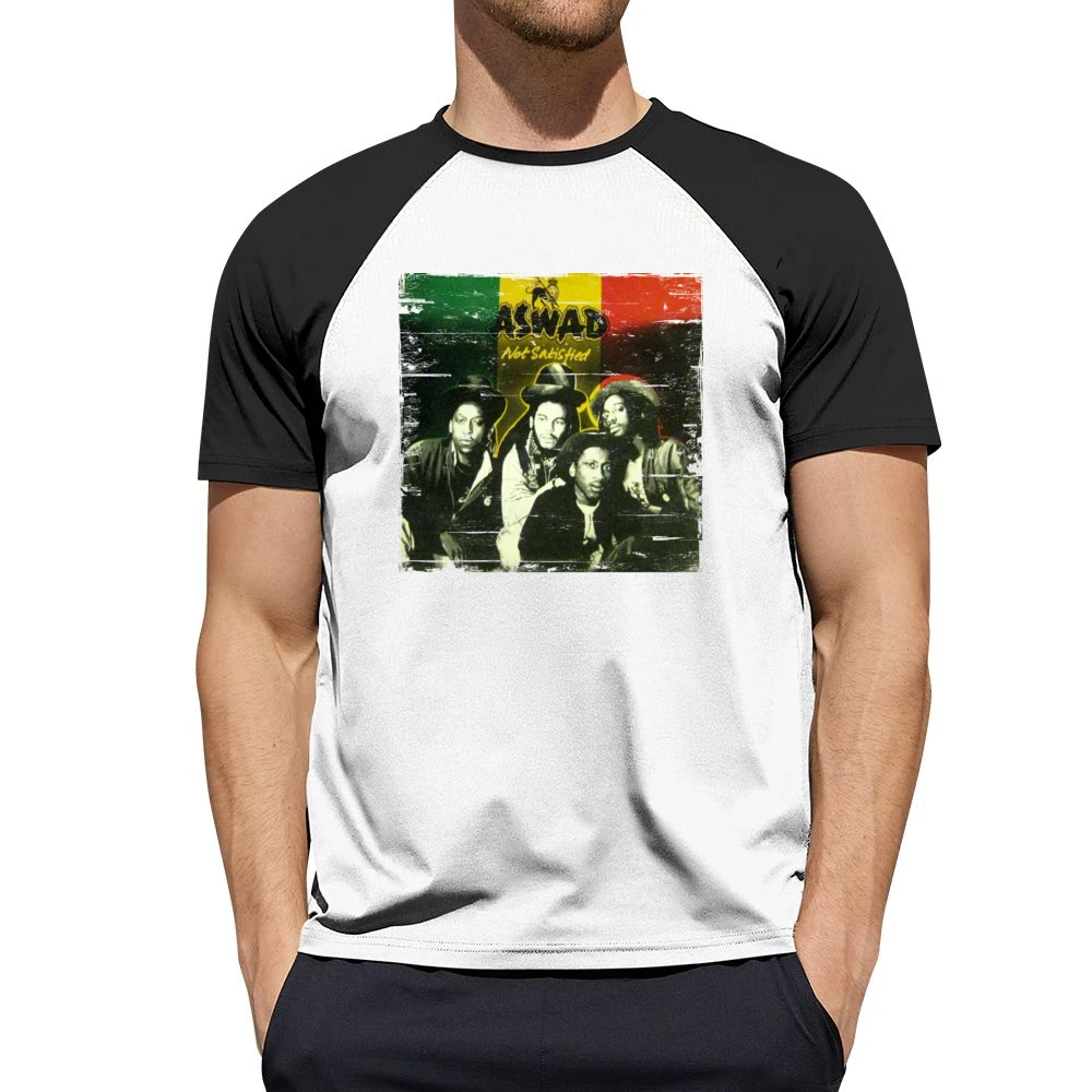 Aswad Not Satisfied Album Cover Distressed Image Men Short Sleeve T-Shirt