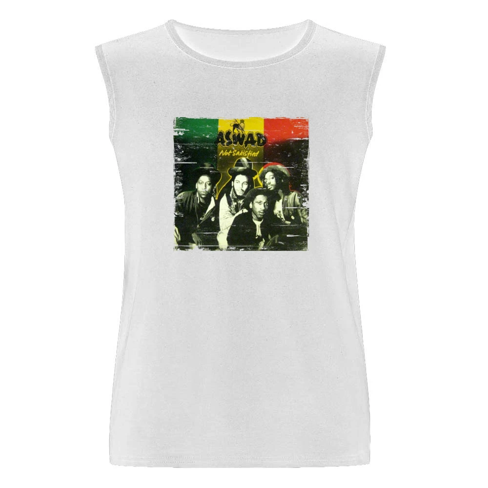 Aswad Not Satisfied Album Cover Distressed Image Men Sleeveless T-Shirt