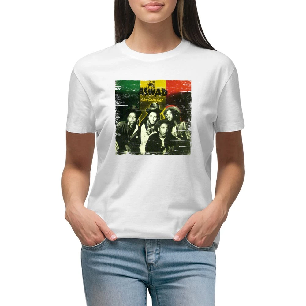 Aswad Not Satisfied Album Cover Distressed Image Premium Women Ladies T-shirt
