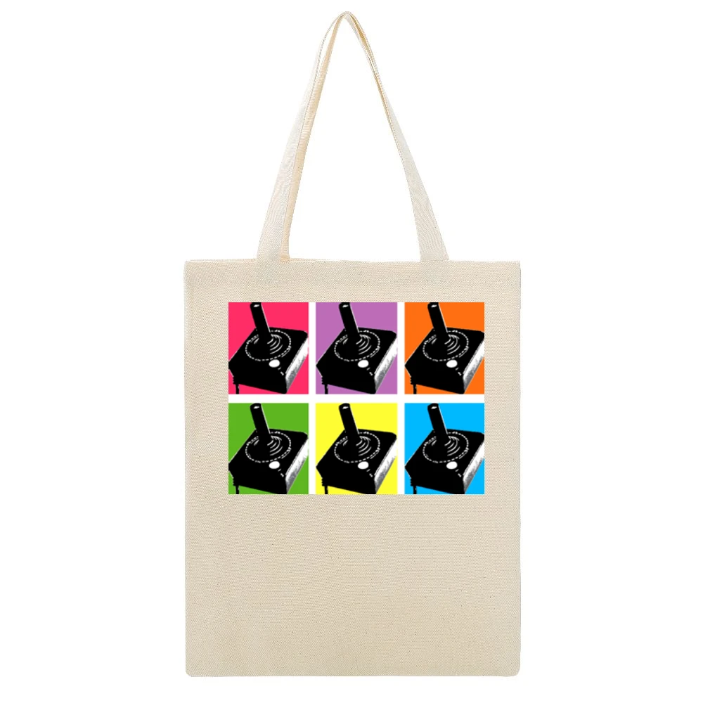 Atari Joystick Retro Beige Canvas Tote Shopping Bag