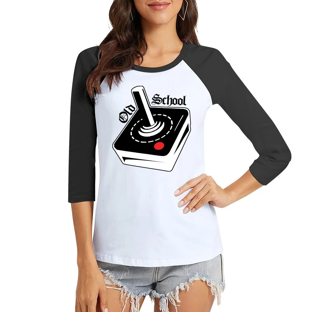 Atari Joystick Retro Women Ladies 3-4 Sleeve T-Shirt