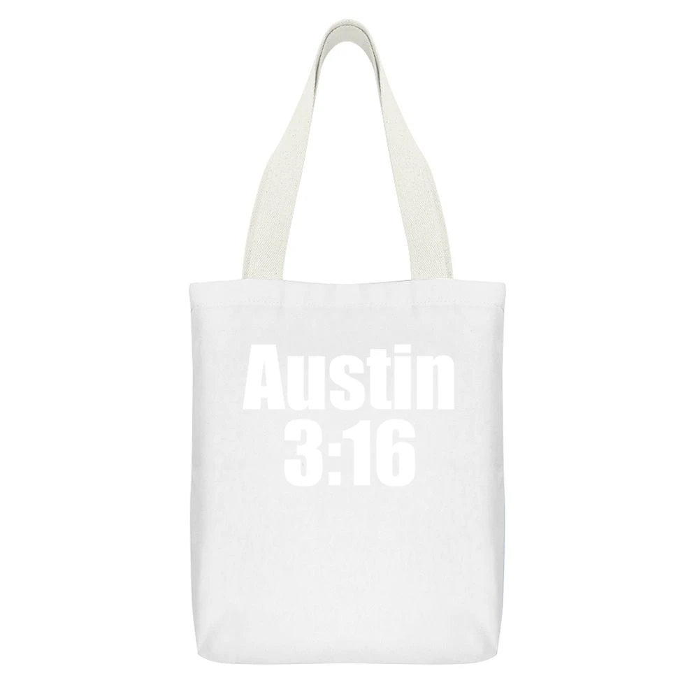 Austin Three Sixteen Wrestling Kevin Love Cleveland Basketball Champio White Canvas Tote Shopping Bag With Interior Pocket