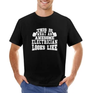 Awesome Electrician Tshirt Construction Humor Long Sleeve Asian Size Men T-Shirt
