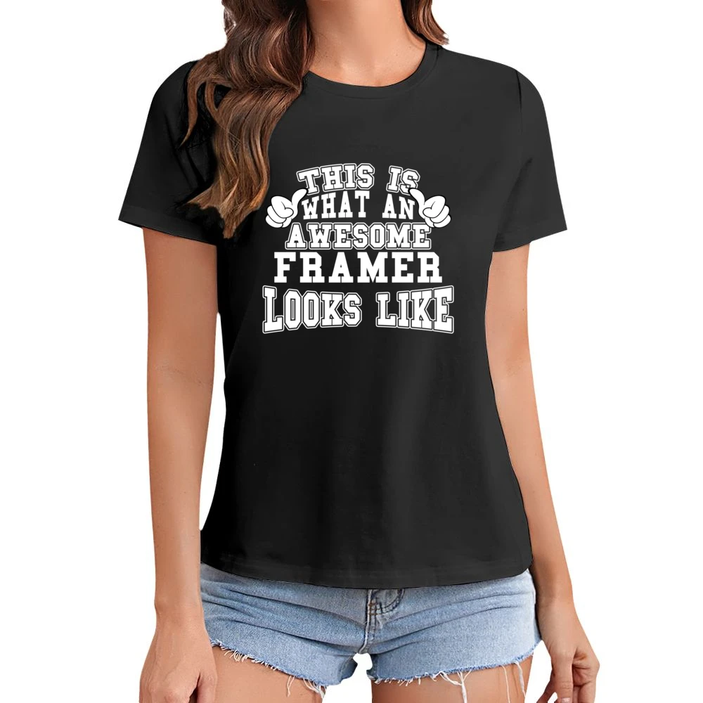 Awesome Framer Tshirt Construction Humor Asian Size Women Ladies T-shirt