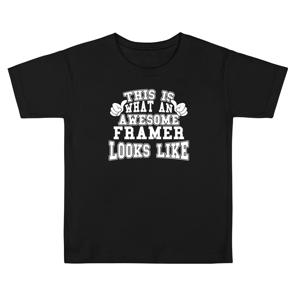 Awesome Framer Tshirt Construction Humor Kids Boys Girls T-Shirt