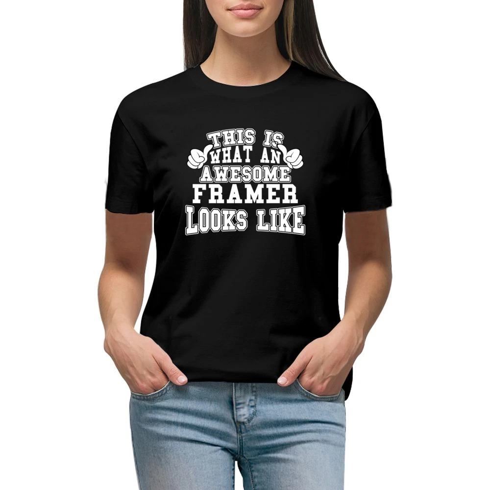 Awesome Framer Tshirt Construction Humor Premium Women Ladies T-shirt