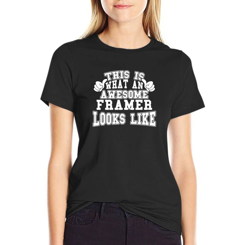 Awesome Framer Tshirt Construction Humor US Size Women Ladies T-shirt