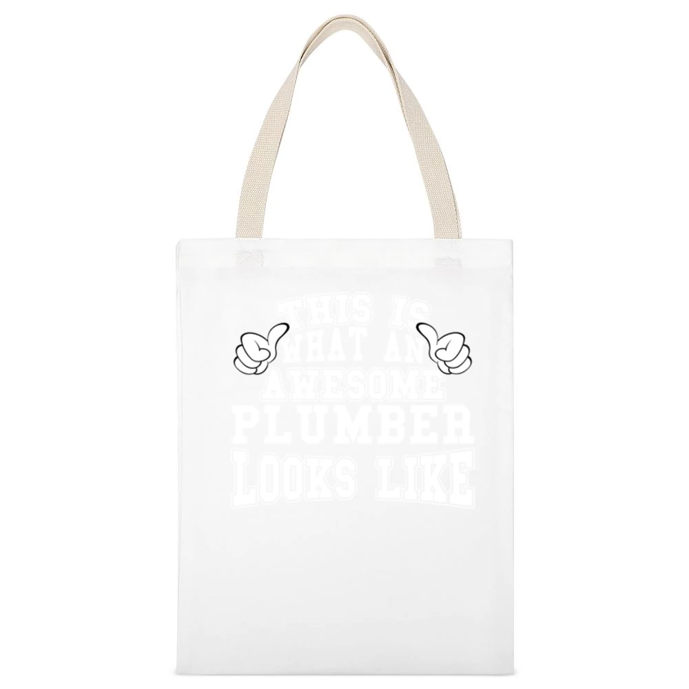 Awesome Plumber Tshirt Construction Humor White Canvas Tote Shopping Bag