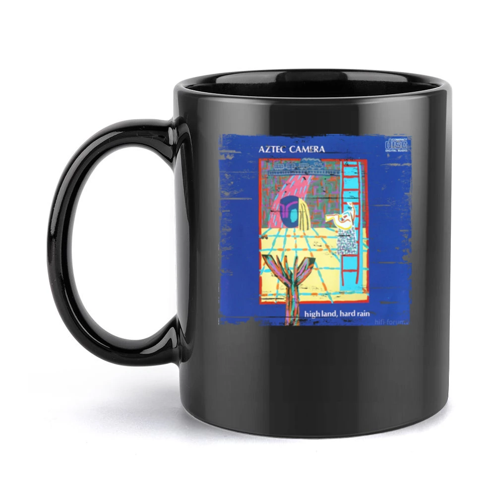 Aztec Camera High Land Hard Rain Album Cover Distressed Image Black Mug