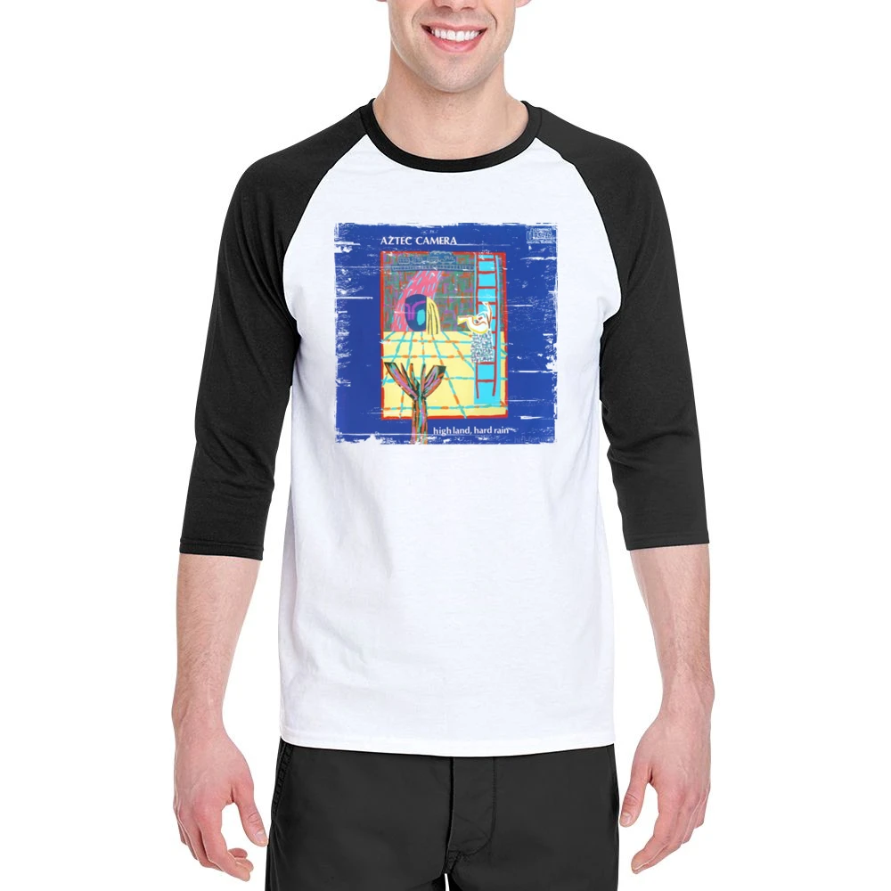 Aztec Camera High Land Hard Rain Album Cover Distressed Image Men 3/4 Sleeve T-Shirt