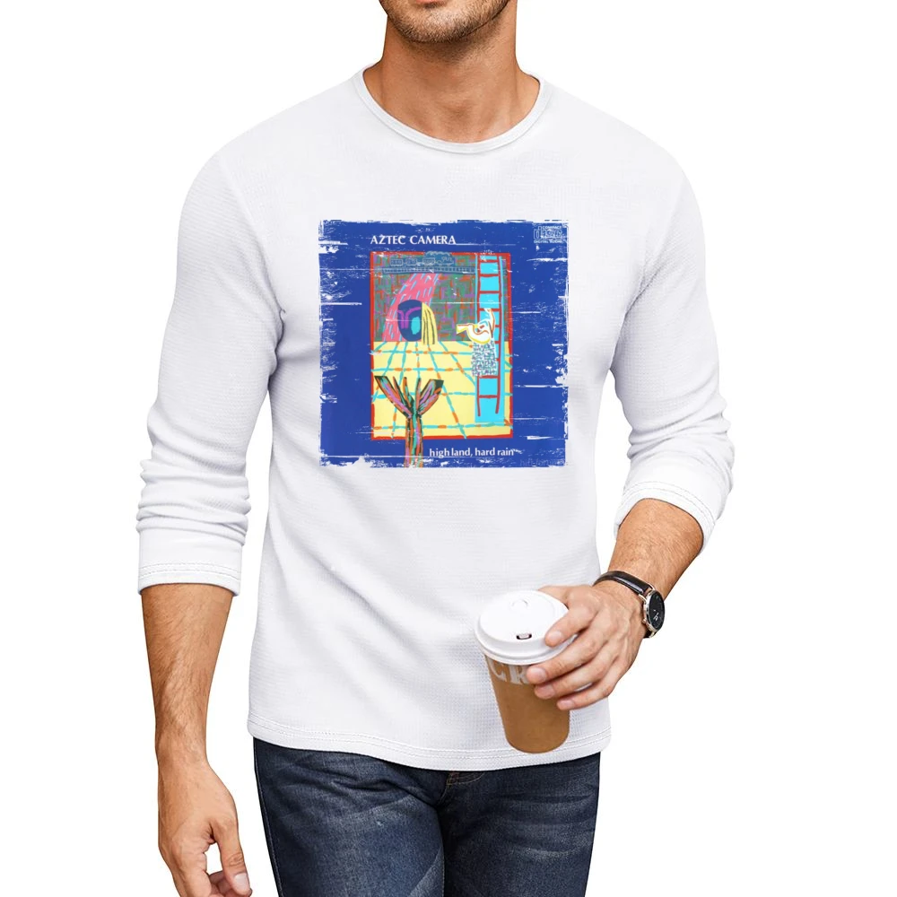 Aztec Camera High Land Hard Rain Album Cover Distressed Image Men CrewNeck Long Sleeve T-Shirt