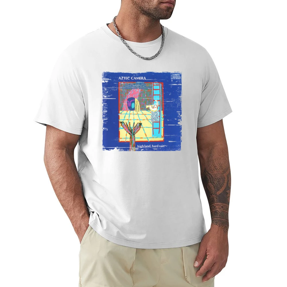 Aztec Camera High Land Hard Rain Album Cover Distressed Image Premium Men T-shirt