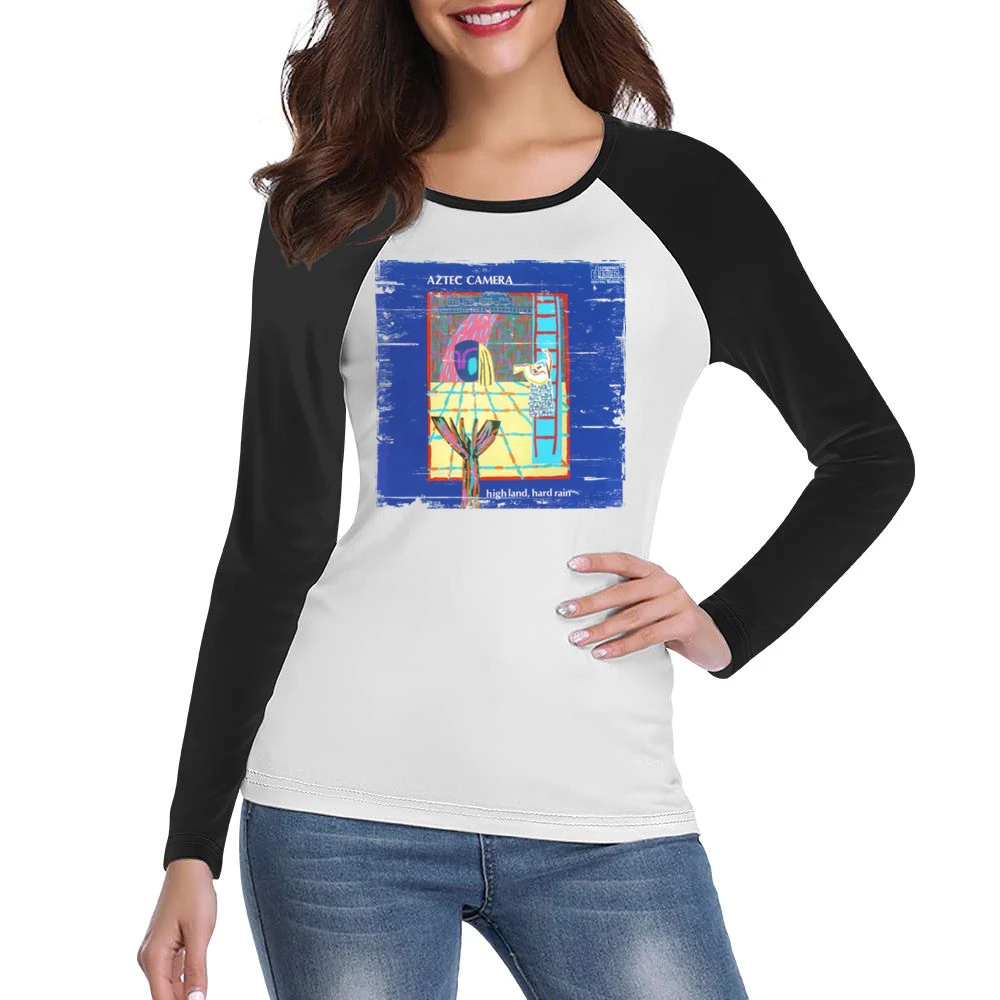 Aztec Camera High Land Hard Rain Album Cover Distressed Image Women Ladies Long Sleeve T-Shirt
