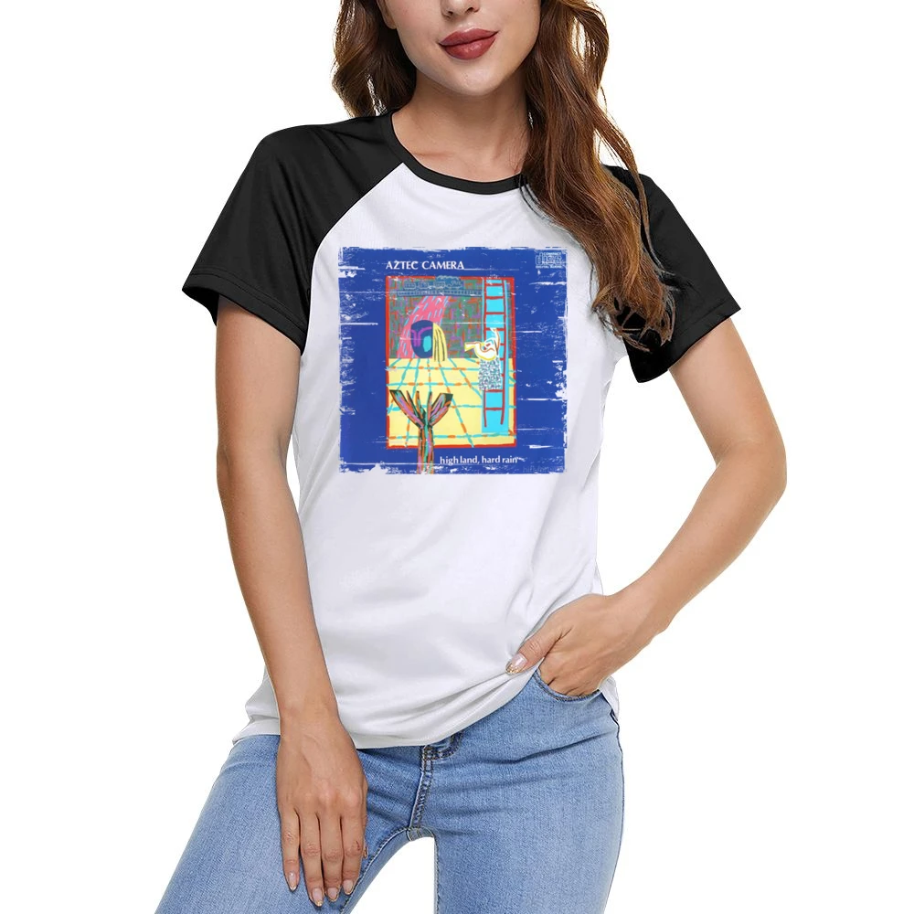 Aztec Camera High Land Hard Rain Album Cover Distressed Image Women Ladies Short Sleeve T-Shirt