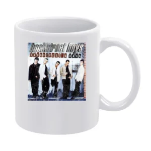 Backstreets Back Vintage BSB Album Cover Graphic 90s Boy Band Tee Shir White Mug