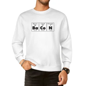 Bacon Elements Funny Periodic Table Geek Nerd Food European Size Pullover Sweater