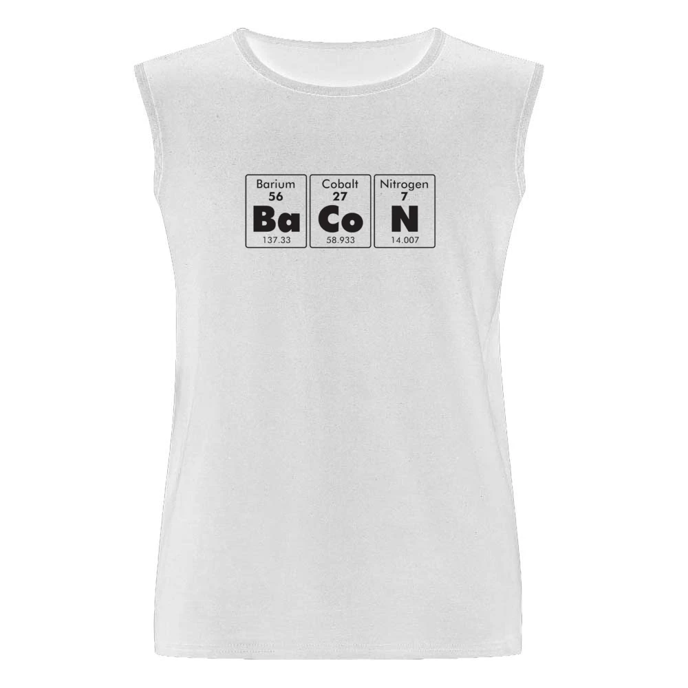 Bacon Elements Funny Periodic Table Geek Nerd Food Men Sleeveless T-Shirt