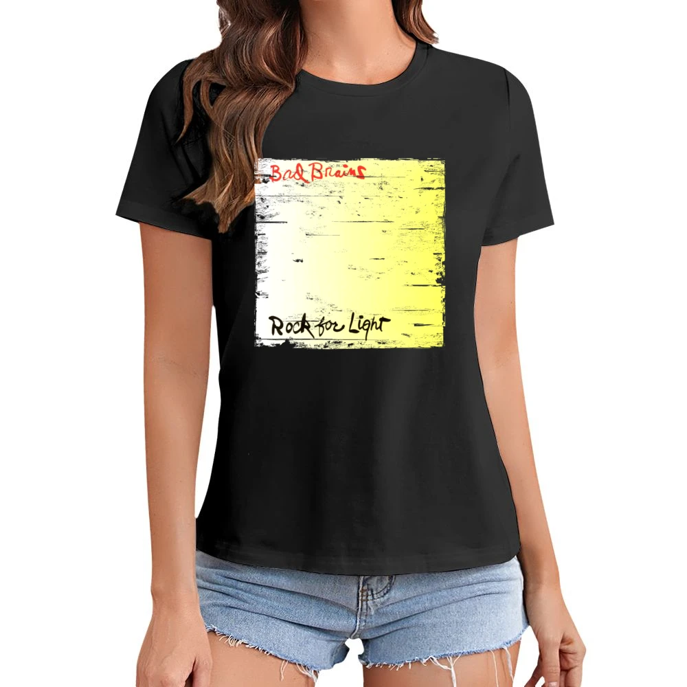Bad Brains Rock For Light Album Cover Distressed Image Asian Size Women Ladies T-shirt