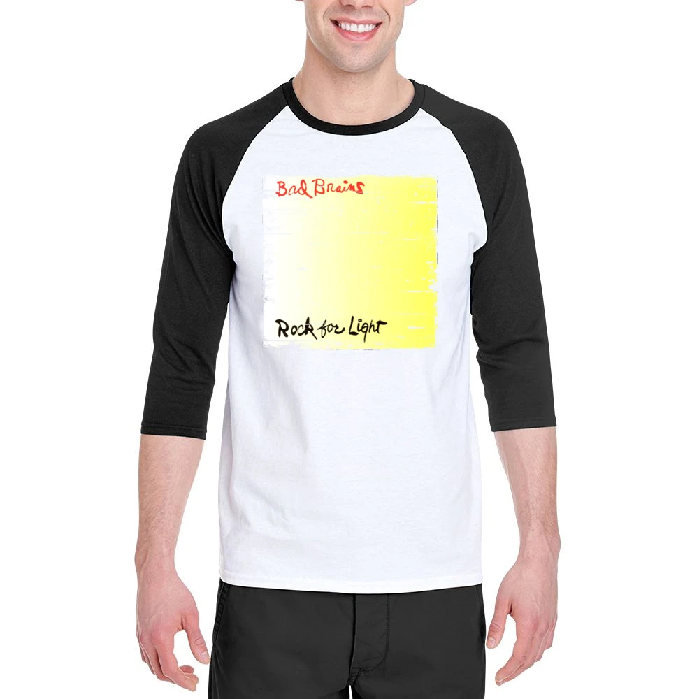 Bad Brains Rock For Light Album Cover Distressed Image Men 3/4 Sleeve T-Shirt