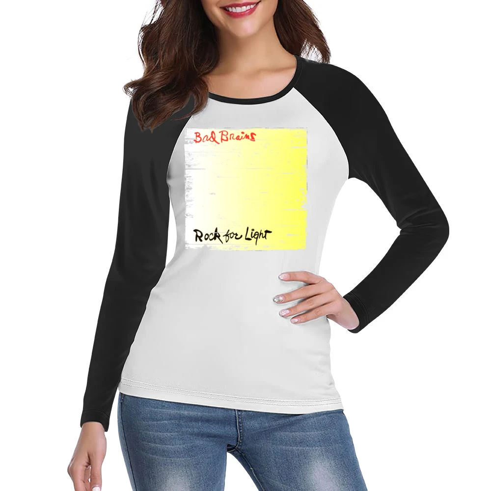 Bad Brains Rock For Light Album Cover Distressed Image Women Ladies Long Sleeve T-Shirt