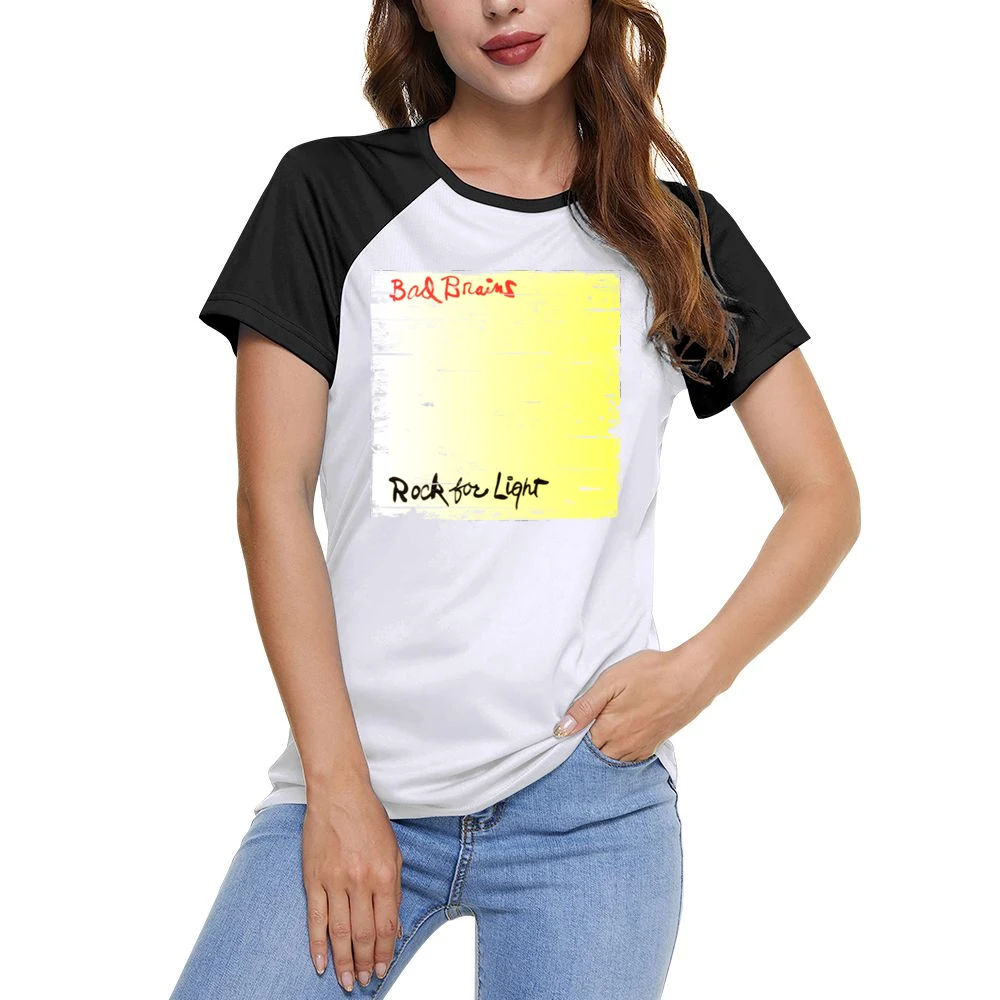 Bad Brains Rock For Light Album Cover Distressed Image Women Ladies Short Sleeve T-Shirt