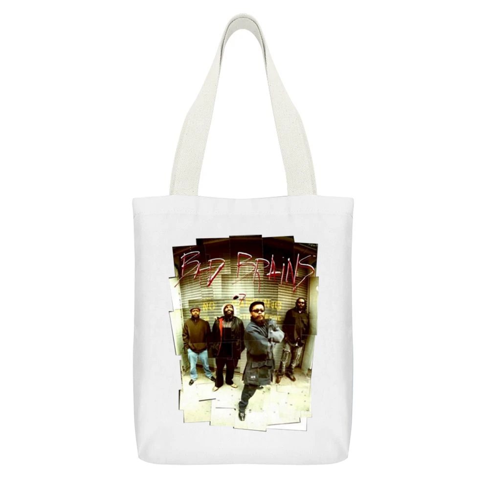 Bad Brains rock band members White Canvas Tote Shopping Bag With Interior Pocket