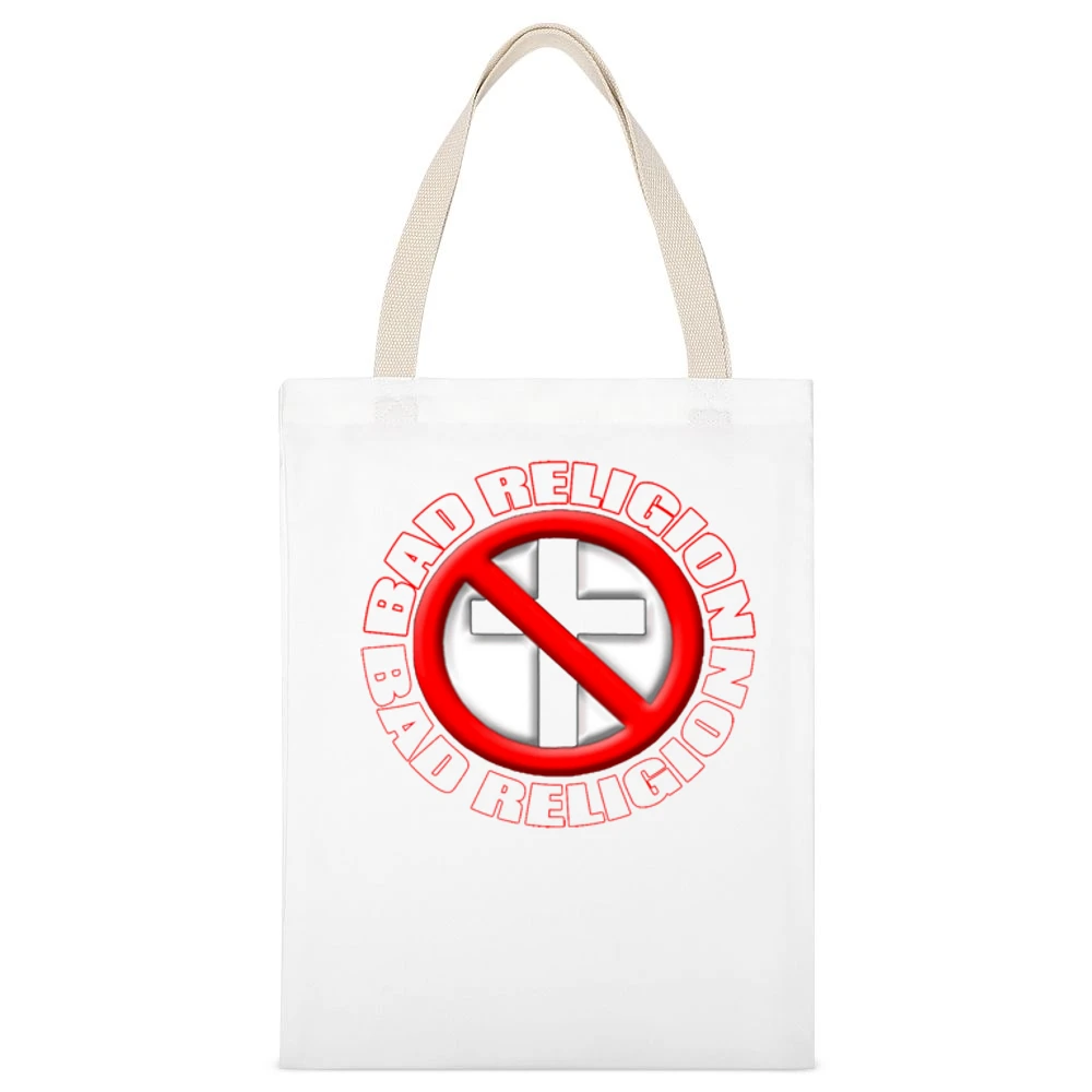 Bad Religion rock Band White Canvas Tote Shopping Bag