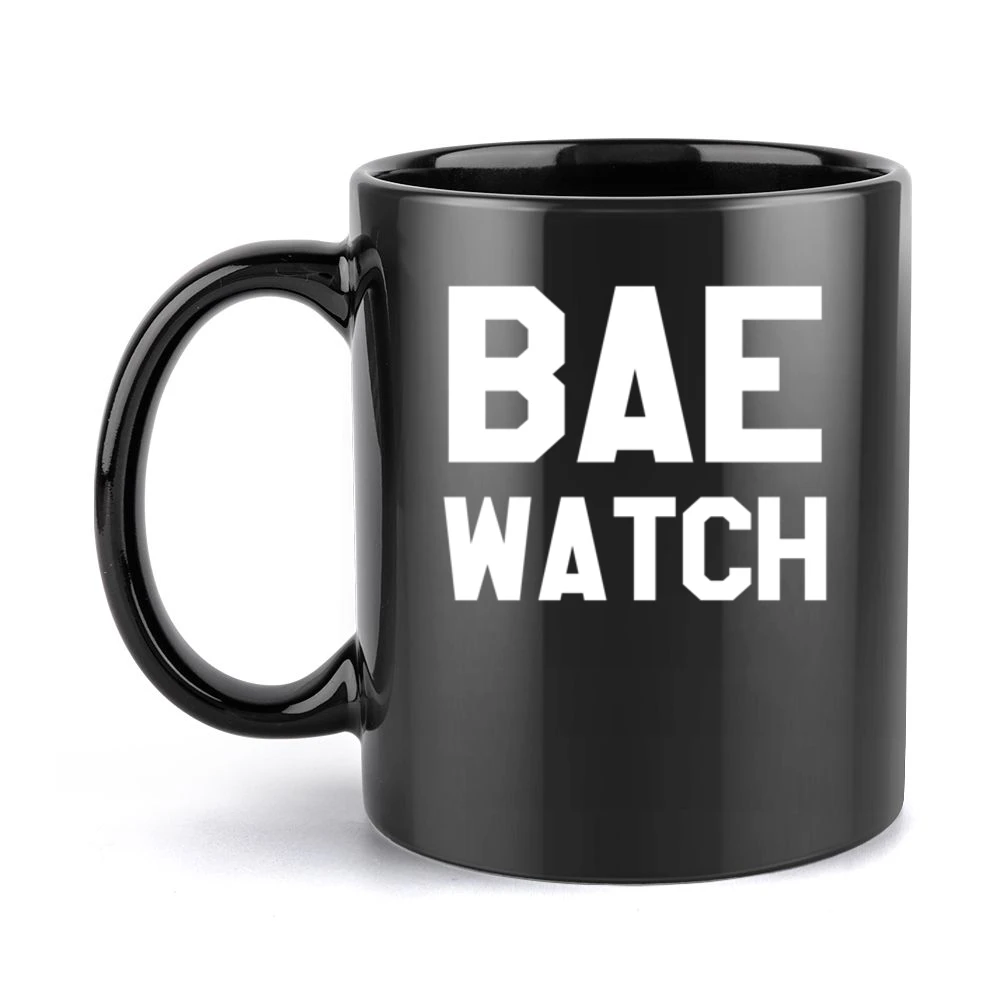 Bae Watch Funny Bay Watch Parody Graphic Tee Shirt Black Mug