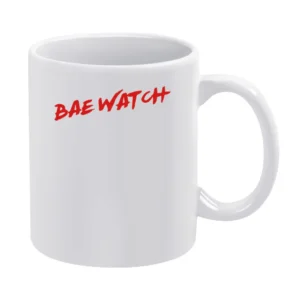 Bae Watch Funny Baywatch Parody TV Show White Mug