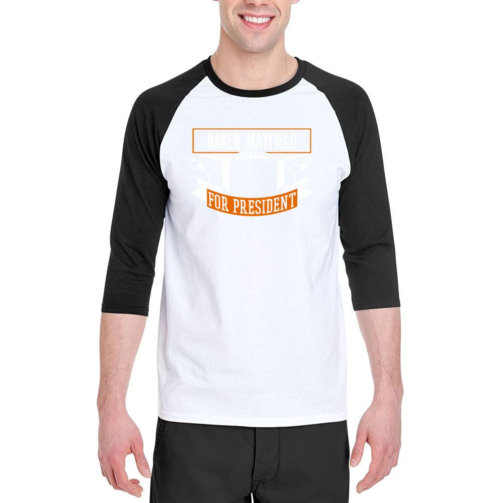 Baker Mayfield For President Cleveland Football Fan Funny Men 3/4 Sleeve T-Shirt
