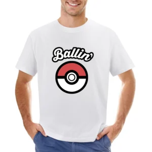 Ballin Pokemon Funny Pokeball Popular Graphic Anime Apparel Asian Size Men T-Shirt