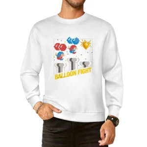 Balloon Fight Video Game Retro 80s European Size Pullover Sweater