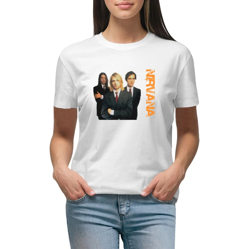 Band nirvana kurt cobain krist novoselic dave grohl Premium Women Ladies T-shirt