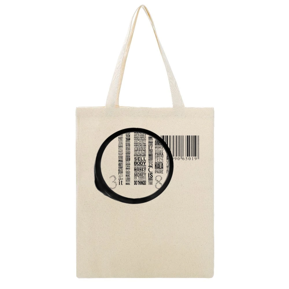 Barcode Zoom In Political Beige Canvas Tote Shopping Bag