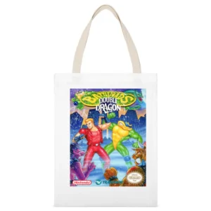 Battletoads Double Dragon Nes Nintendo Old School Retro Video Game Fan White Canvas Tote Shopping Bag