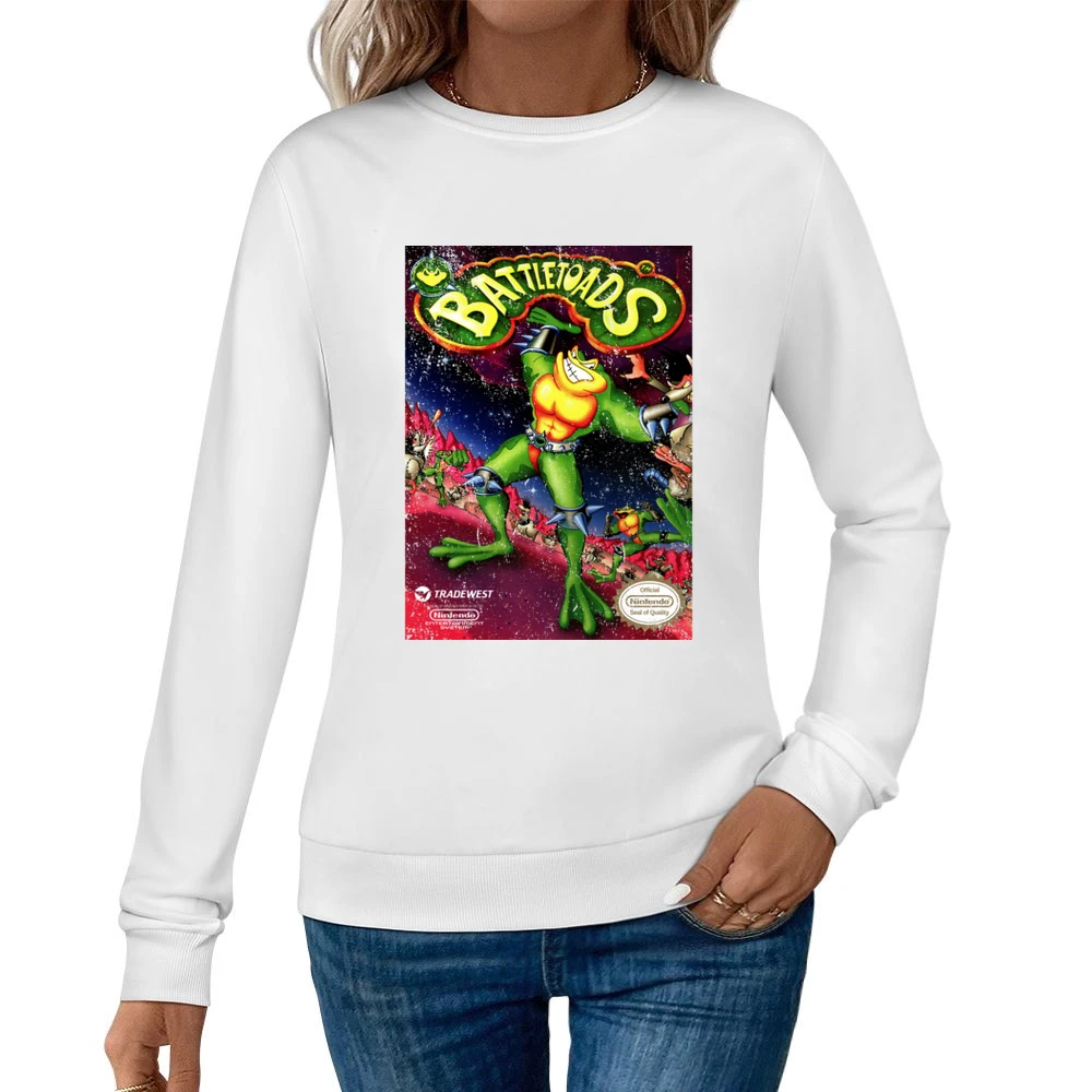 Battletoads Nes Nintendo Old School Retro Video Game Fan Distressed T Women Pullover Sweatshirt