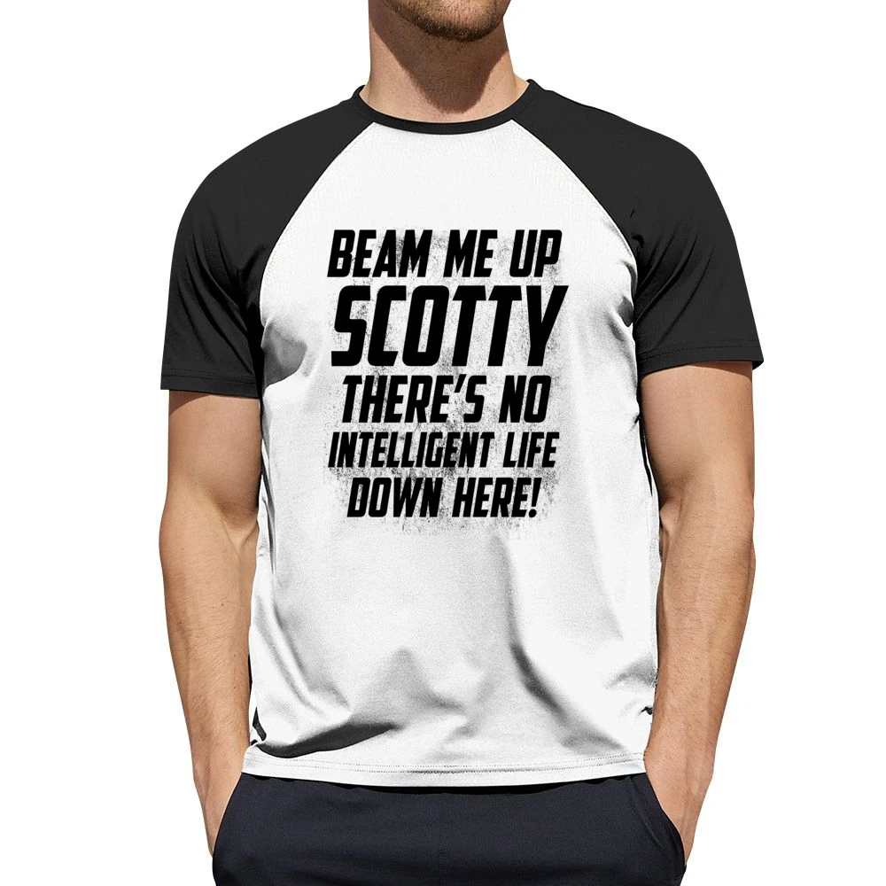 Beam Me Up Scotty There Is No Intelligent Life Down Here Fun Star Trek Men Short Sleeve T-Shirt