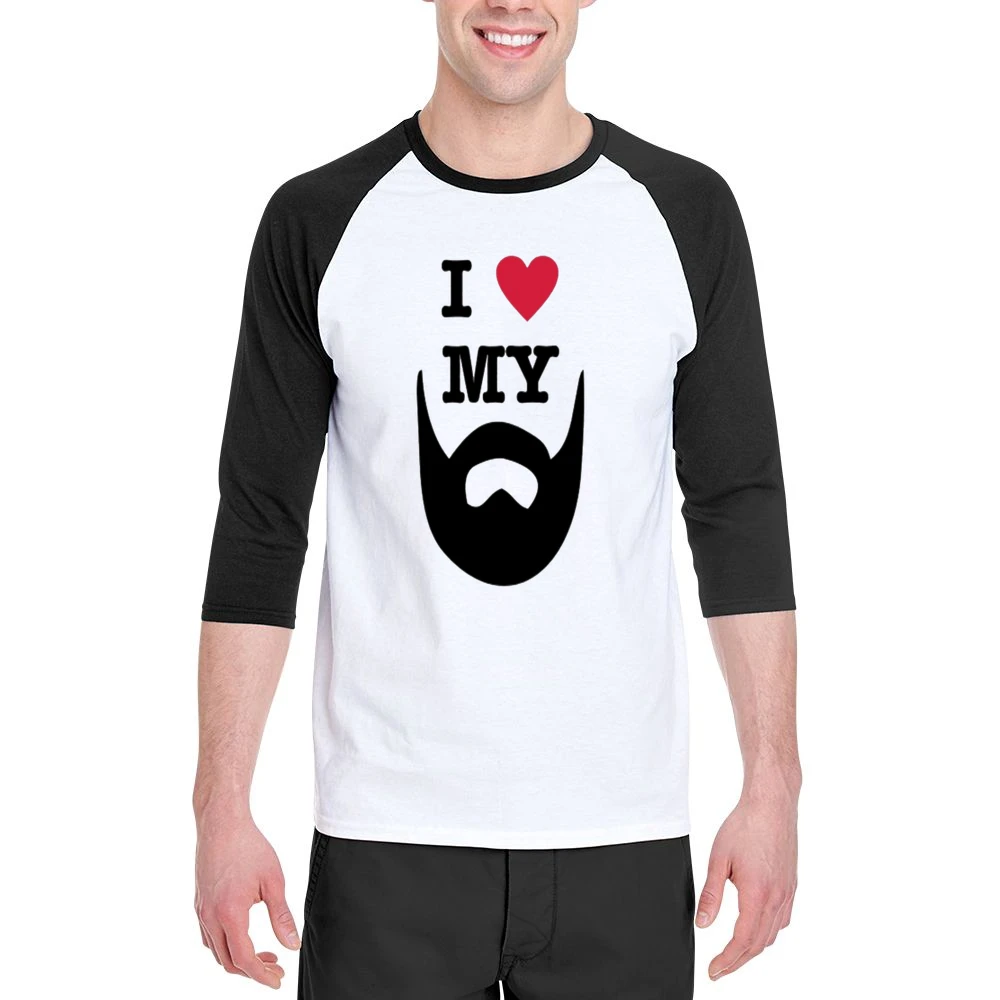 Beard Love Tshirt Men 3/4 Sleeve T-Shirt