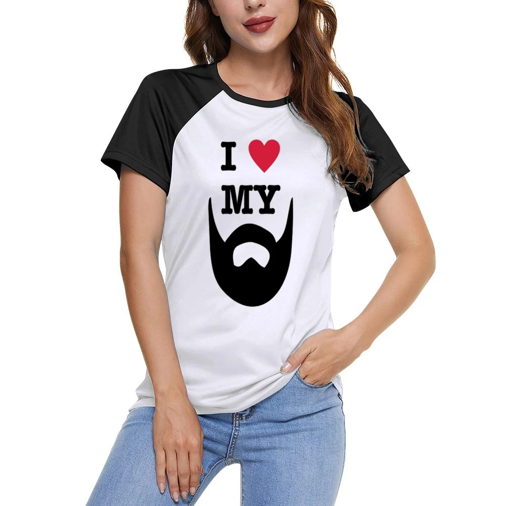 Beard Love Tshirt Women Ladies Short Sleeve T-Shirt
