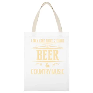 Beer And Country Music Tshirt White Canvas Tote Shopping Bag